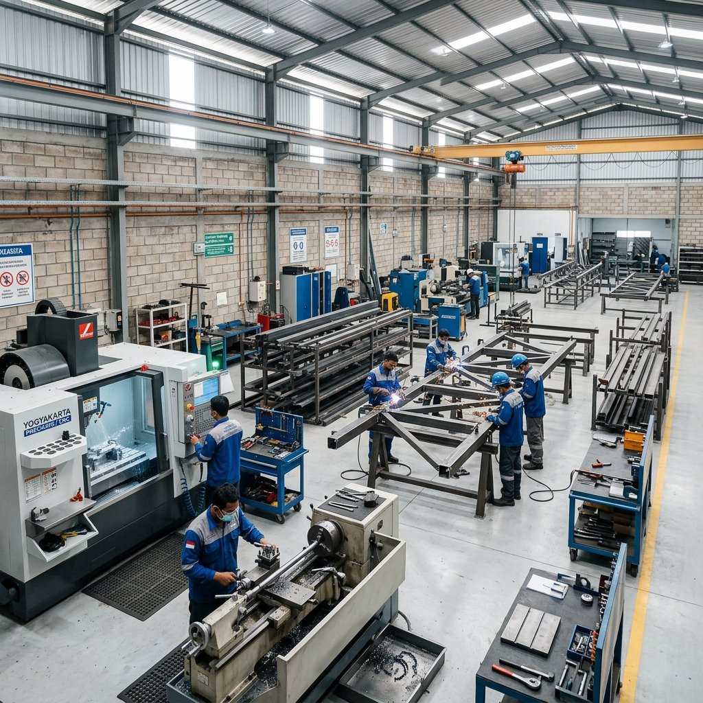 Bengkel fabrikasi logam dan manufaktur mesin industri K Nugraha N Teknik Yogyakarta