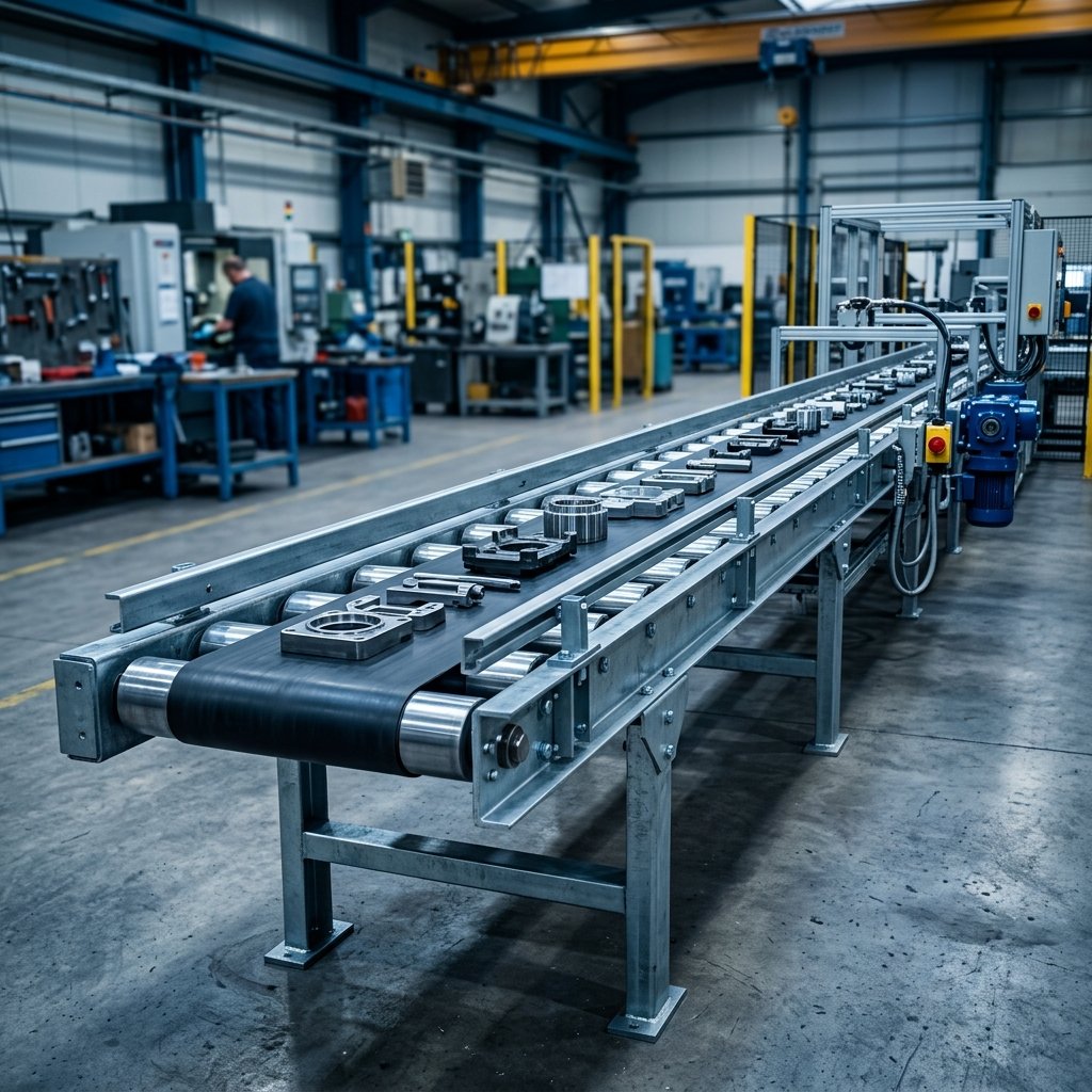 Sistem konveyor produksi K Nugraha N Teknik di kawasan industri Yogyakarta