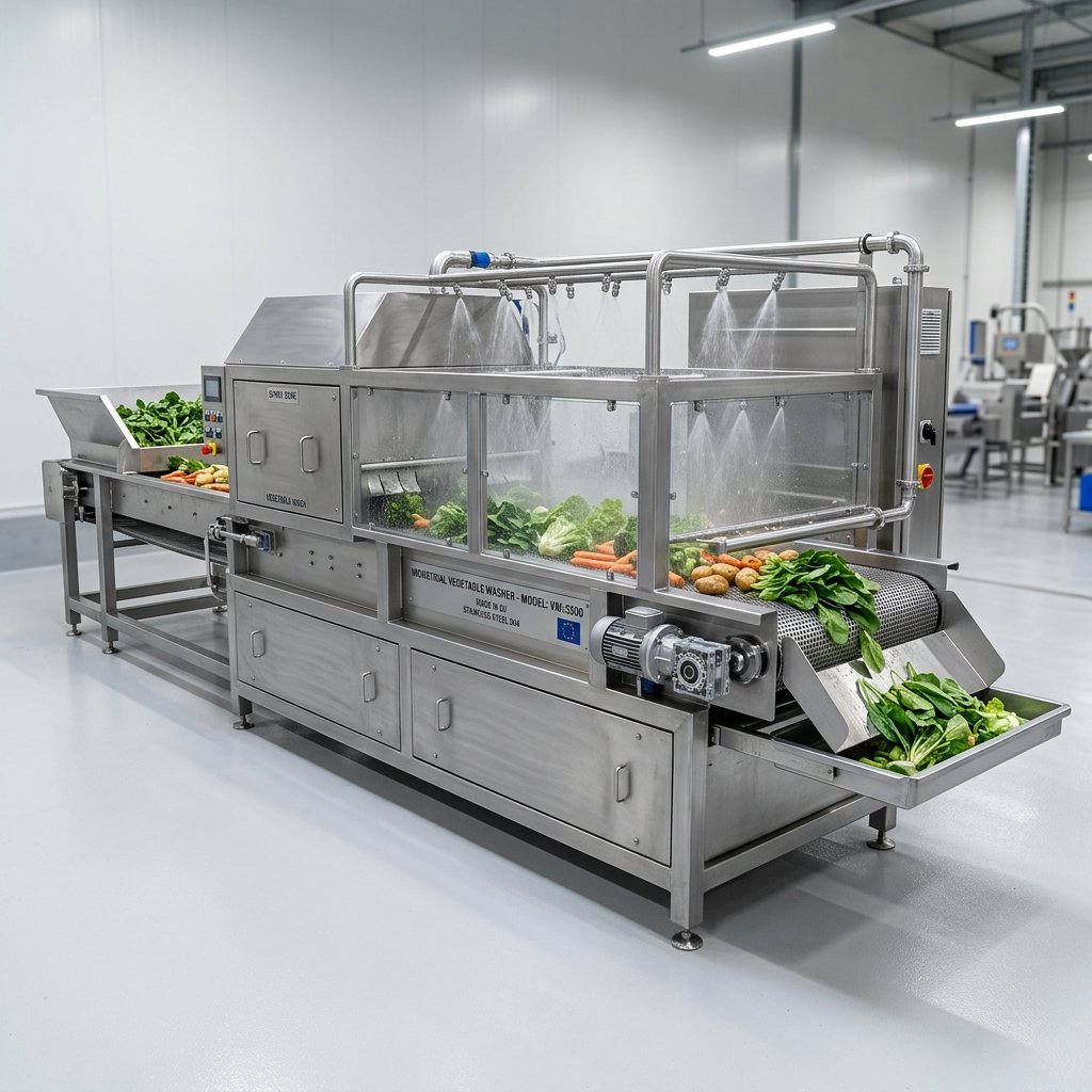 Mesin pencuci sayuran otomatis buatan K Nugraha N Teknik untuk industri makanan